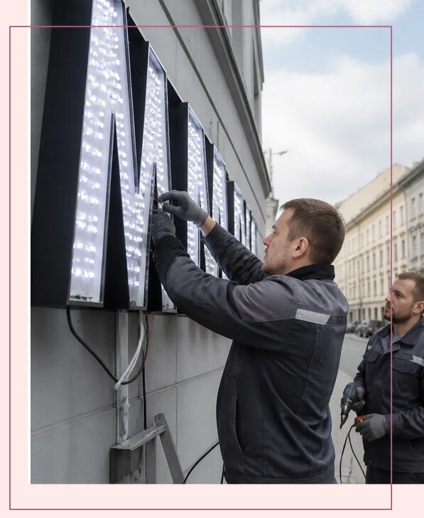 Изготовление и монтаж светодиодных LED вывесок в Сердобске