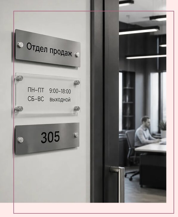 Офисные таблички на дверь в Сердобске по цене от 4954 р. | Аванза-Срд